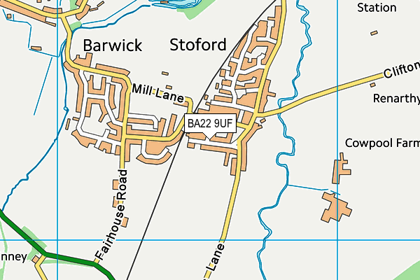 BA22 9UF map - OS VectorMap District (Ordnance Survey)