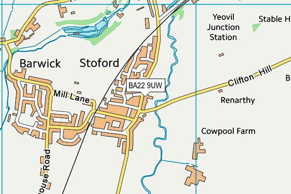 BA22 9UW map - OS VectorMap District (Ordnance Survey)