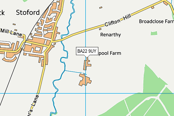 BA22 9UY map - OS VectorMap District (Ordnance Survey)