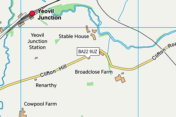 BA22 9UZ map - OS VectorMap District (Ordnance Survey)