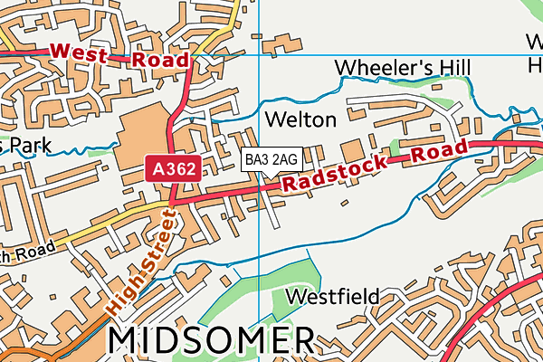 Welton Primary School map (BA3 2AG) - OS VectorMap District (Ordnance Survey)