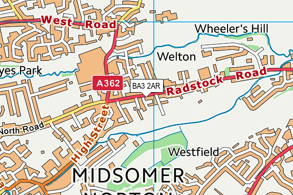 BA3 2AR map - OS VectorMap District (Ordnance Survey)