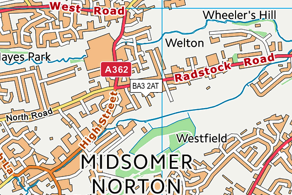 BA3 2AT map - OS VectorMap District (Ordnance Survey)