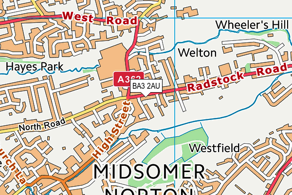 BA3 2AU map - OS VectorMap District (Ordnance Survey)