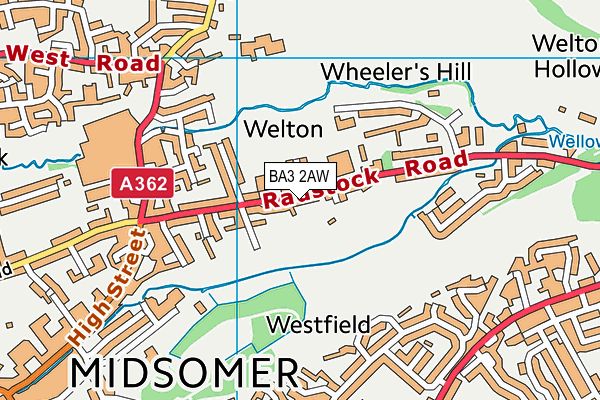 BA3 2AW map - OS VectorMap District (Ordnance Survey)