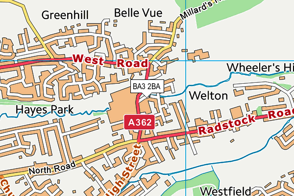 BA3 2BA map - OS VectorMap District (Ordnance Survey)