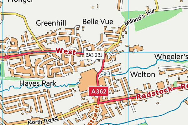 BA3 2BJ map - OS VectorMap District (Ordnance Survey)