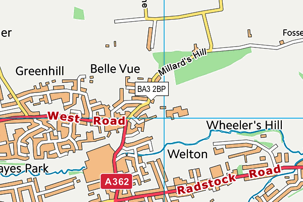 BA3 2BP map - OS VectorMap District (Ordnance Survey)