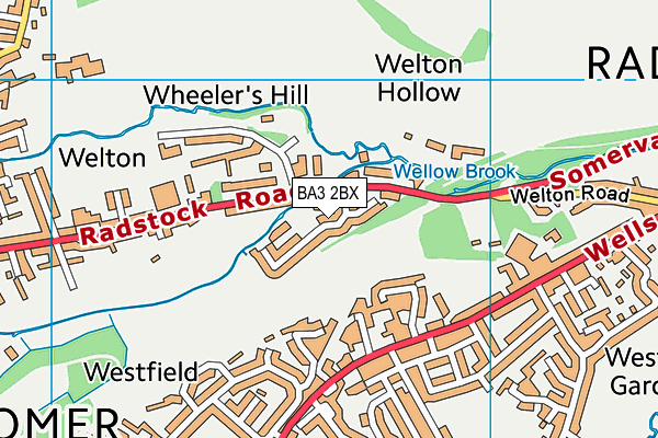 BA3 2BX map - OS VectorMap District (Ordnance Survey)