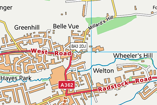 BA3 2DJ map - OS VectorMap District (Ordnance Survey)