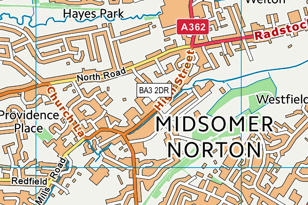 Midsomer Norton Primary School map (BA3 2DR) - OS VectorMap District (Ordnance Survey)