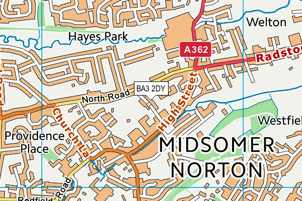 BA3 2DY map - OS VectorMap District (Ordnance Survey)