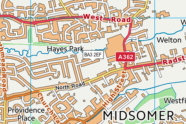 BA3 2EF map - OS VectorMap District (Ordnance Survey)