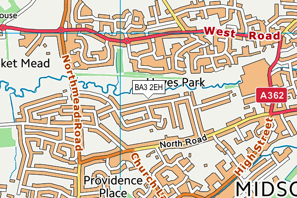 BA3 2EH map - OS VectorMap District (Ordnance Survey)