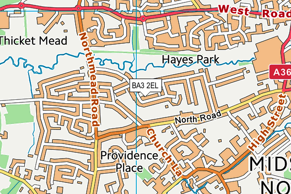 BA3 2EL map - OS VectorMap District (Ordnance Survey)