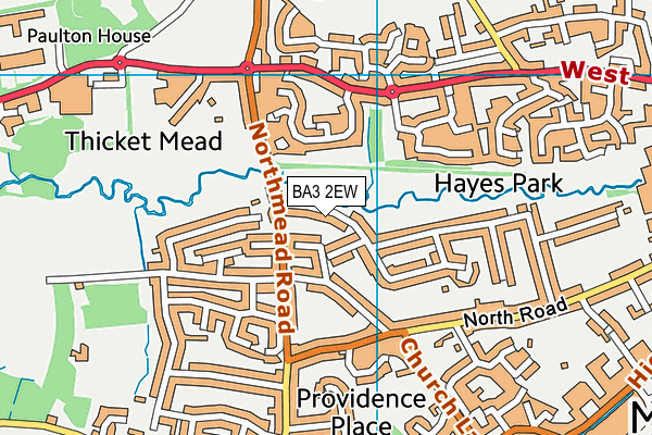 BA3 2EW map - OS VectorMap District (Ordnance Survey)