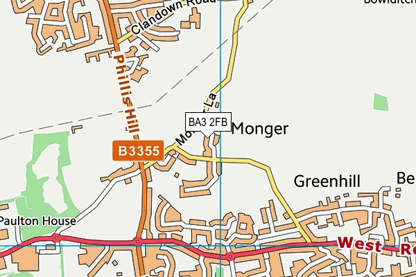 BA3 2FB map - OS VectorMap District (Ordnance Survey)