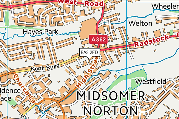 BA3 2FD map - OS VectorMap District (Ordnance Survey)