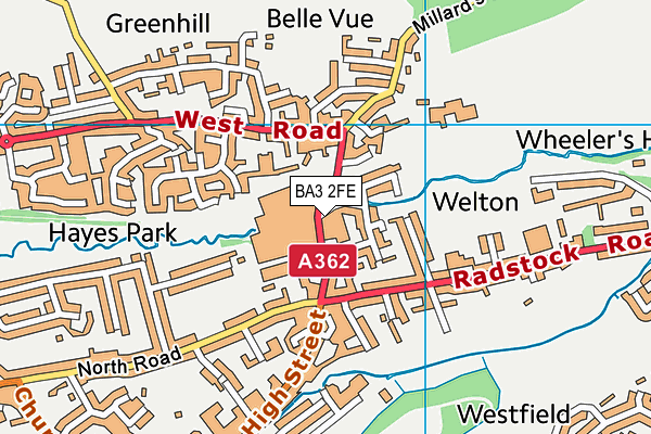 BA3 2FE map - OS VectorMap District (Ordnance Survey)