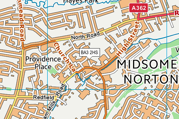 BA3 2HS map - OS VectorMap District (Ordnance Survey)