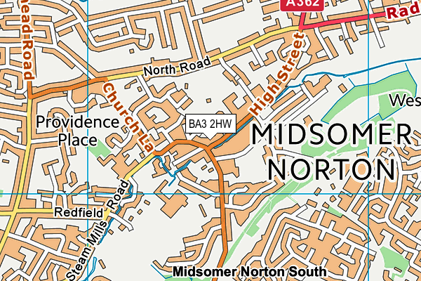 BA3 2HW map - OS VectorMap District (Ordnance Survey)