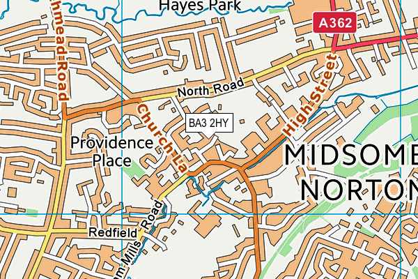 BA3 2HY map - OS VectorMap District (Ordnance Survey)