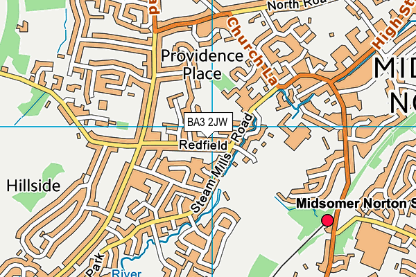 BA3 2JW map - OS VectorMap District (Ordnance Survey)
