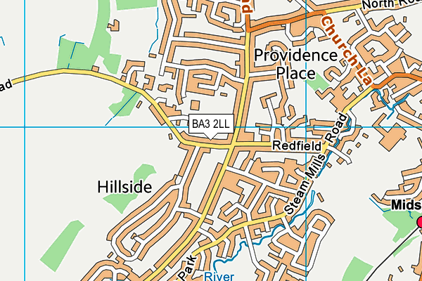 BA3 2LL map - OS VectorMap District (Ordnance Survey)