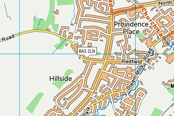 BA3 2LN map - OS VectorMap District (Ordnance Survey)