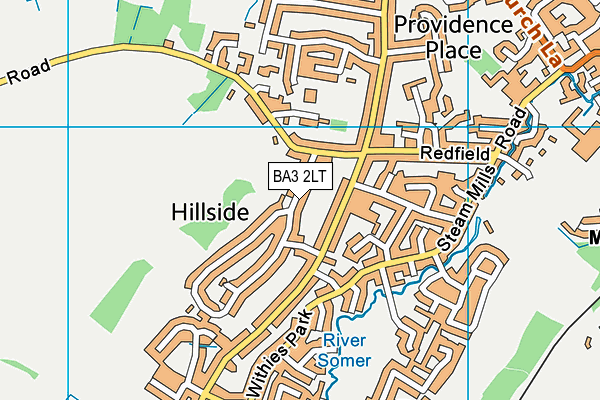 BA3 2LT map - OS VectorMap District (Ordnance Survey)