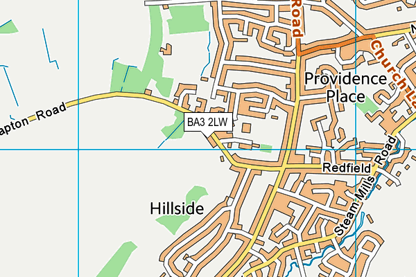 BA3 2LW map - OS VectorMap District (Ordnance Survey)