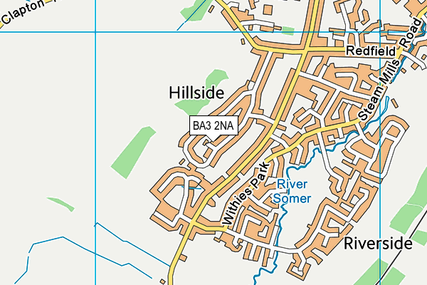 BA3 2NA map - OS VectorMap District (Ordnance Survey)