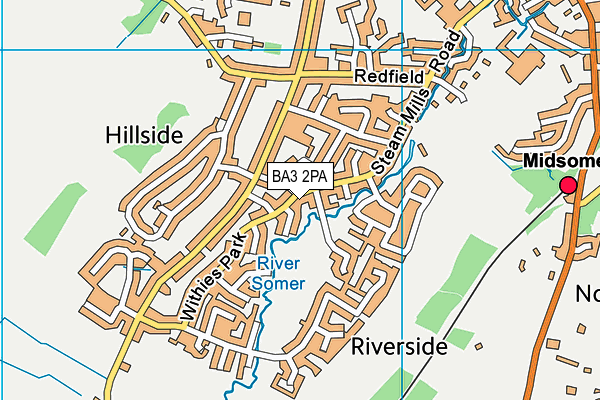 BA3 2PA map - OS VectorMap District (Ordnance Survey)