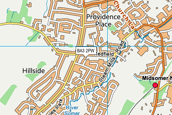 BA3 2PW map - OS VectorMap District (Ordnance Survey)