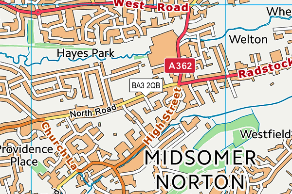 BA3 2QB map - OS VectorMap District (Ordnance Survey)