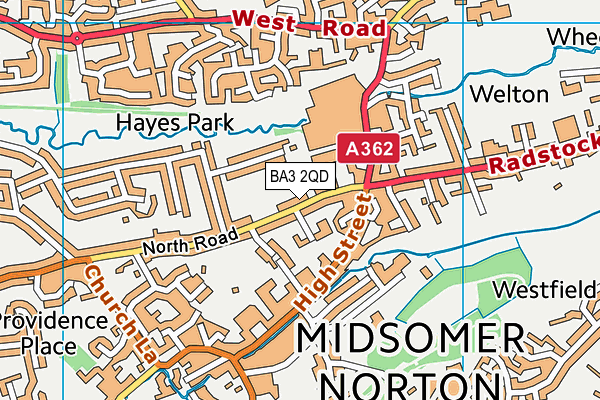 BA3 2QD map - OS VectorMap District (Ordnance Survey)