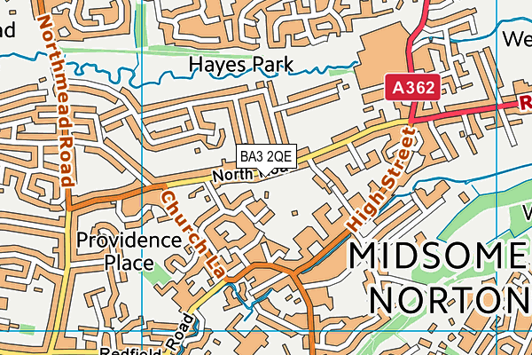 BA3 2QE map - OS VectorMap District (Ordnance Survey)