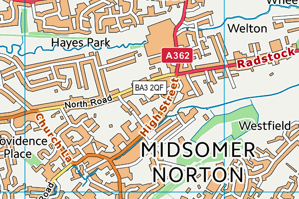 BA3 2QF map - OS VectorMap District (Ordnance Survey)