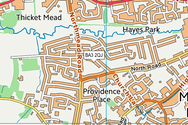 BA3 2QJ map - OS VectorMap District (Ordnance Survey)