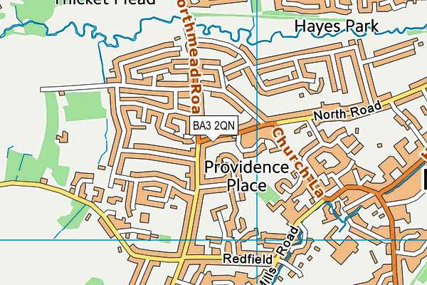 BA3 2QN map - OS VectorMap District (Ordnance Survey)