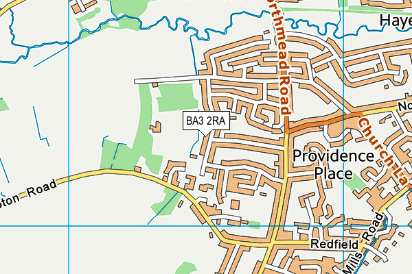 BA3 2RA map - OS VectorMap District (Ordnance Survey)