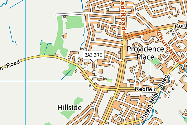 BA3 2RE map - OS VectorMap District (Ordnance Survey)