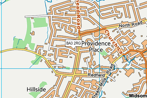 BA3 2RG map - OS VectorMap District (Ordnance Survey)