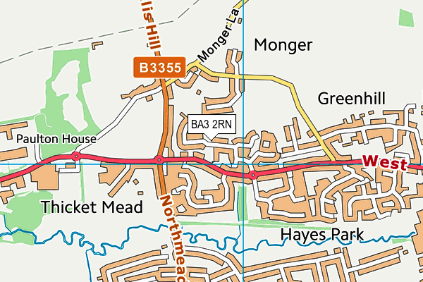 BA3 2RN map - OS VectorMap District (Ordnance Survey)