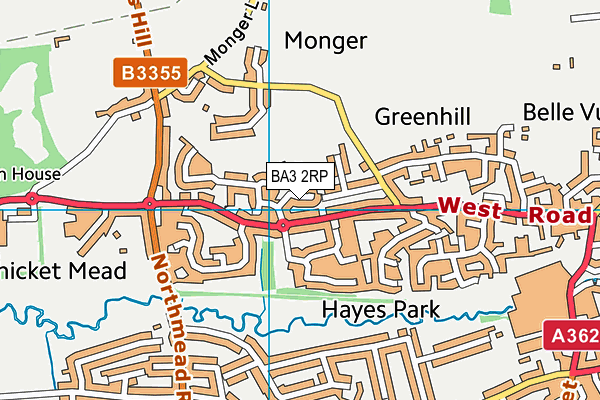 BA3 2RP map - OS VectorMap District (Ordnance Survey)