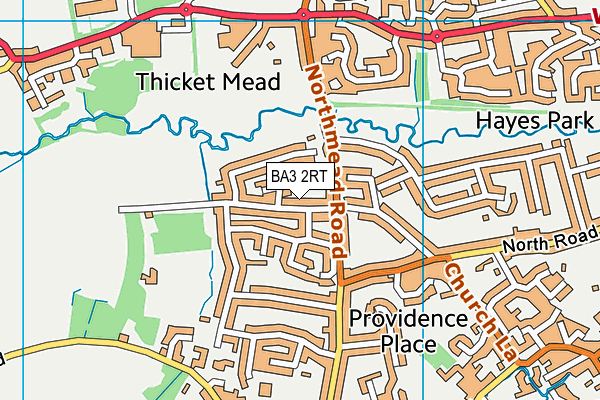 BA3 2RT map - OS VectorMap District (Ordnance Survey)