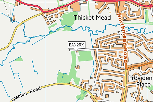 BA3 2RX map - OS VectorMap District (Ordnance Survey)