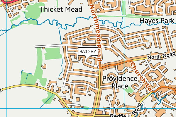 BA3 2RZ map - OS VectorMap District (Ordnance Survey)