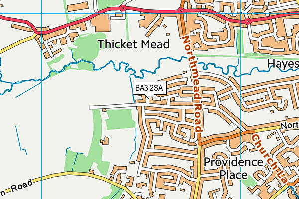 BA3 2SA map - OS VectorMap District (Ordnance Survey)