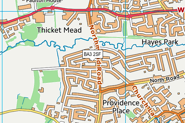 BA3 2SF map - OS VectorMap District (Ordnance Survey)